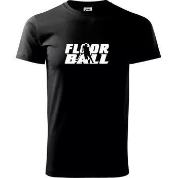 Floorball nápis rovný - Triko extra velké (5-8XL) - 6XL ( Černá )