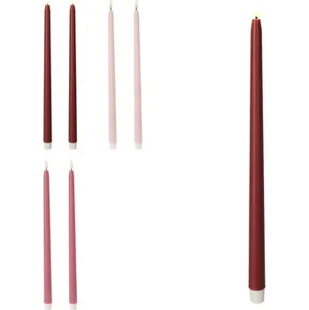 Svíčka Led svíčka 2ks 380mm kónická s časovačem a dálkovým ovladačem, mix barev