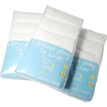 látková plena PREM Bavlněná Plena 70x70 cm, Deluxe, bílá 5ks