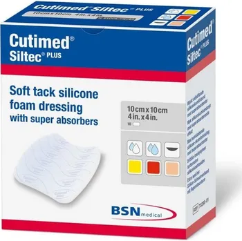 Krytí na ránu Pěnové krytí CUTIMED SILTEC PLUS—10 cm x 10 cm, 10ks