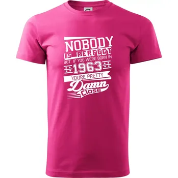Pánská móda Nobody is perfect - 1963 - Klasické pánské triko vyšší gramáže - 2XL ( Purpurová )