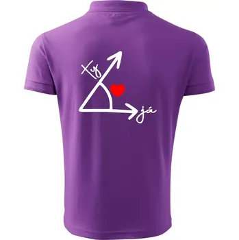 Pánská košile Matematika láska - Polokošile pánská Pique Polo 203 - 5XL ( Fialová )