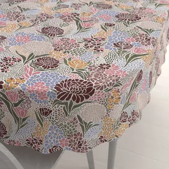 ubrus Bavlněný oválný ubrus Sandra SA-648 Akvarelové květiny na bílém 50x100 cm