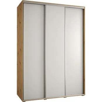 Šatní skříň Šatní skříň s posuvnými dveřmi DAVOS 170cm | DUB Artisan / bílá / stříbrné