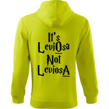 Pánská mikina Leviosa not Levjosa - Mikina s kapucí na zip trendy zipper - 3XL ( Limetková )
