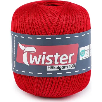 Příze Bavlněná příze háčkovací Häkelgarn 100 g červená 1 ks