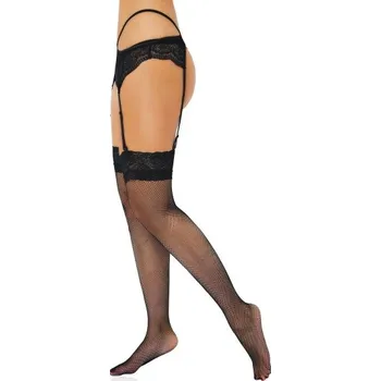 Daring Intimates Net Stockings with Lace Top