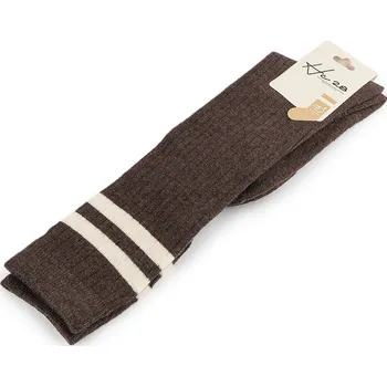 Dámské ponožky Dámské / dívčí podkolenky vlněné, barva 2 hnědá