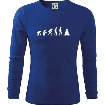 Pánská móda Evoluce budha - Triko s dlouhým rukávem FIT-T long sleeve - M ( Královská modrá )