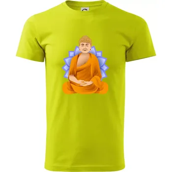 Pánské tričko Budha barevný - Klasické pánské triko vyšší gramáže - 4XL ( Limetková )