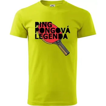 Ping Pongová legenda - Klasické pánské triko vyšší gramáže - 3XL ( Limetková )