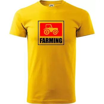 Pánské tričko Farming traktor logo - Triko extra velké (5-8XL) - 7XL ( Žlutá )