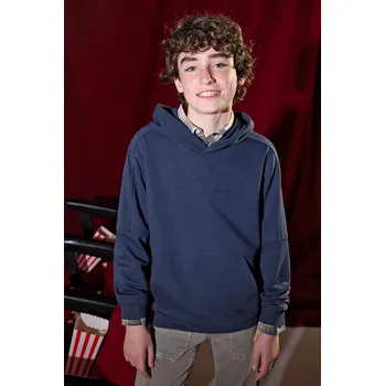 Chlapecká mikina Dětská mikina Mayoral modrá barva, s kapucí, s aplikací, 7402 7402.7B.Junior.9BYA 95X, vel. 140