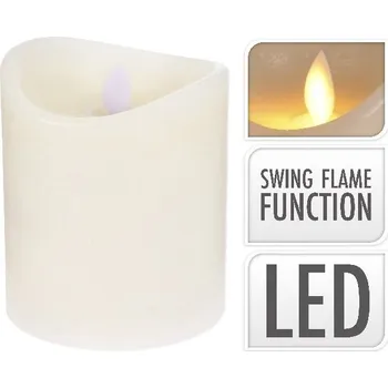 Svíčka Led svíčka 70x90mm plápolající s časovačem, bílá