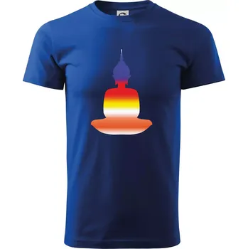 Pánské tričko Budha duhový - Triko extra velké (5-8XL) - 7XL ( Královská modrá )