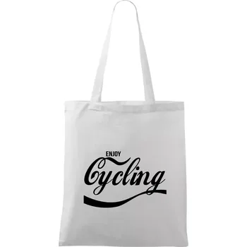 Nákupní taška Enjoy Cycling - Taška bavlněná - 42 x 38 cm ( Bílá )