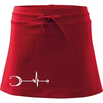 Dámská sukně EKG stetoskop - Sportovní sukně - two in one - M ( Červená )