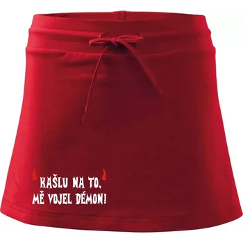 Dámská sukně Kašlu na to vojel mě démon (Hana-creative) - Sportovní sukně - two in one - L ( Červená )