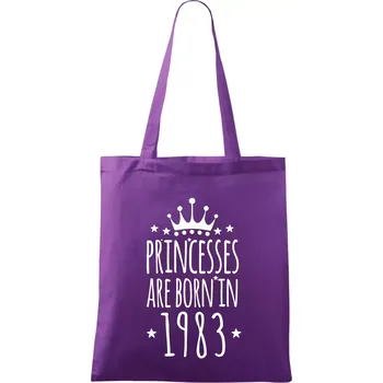 Princesses are born in 1983 - Taška bavlněná - 42 x 38 cm ( Fialová )