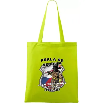 Pekla se nebojím HZS ČR - Taška bavlněná - 42 x 38 cm ( Limetková )