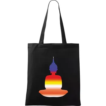 Budha duhový - Taška bavlněná - 42 x 38 cm ( Černá )