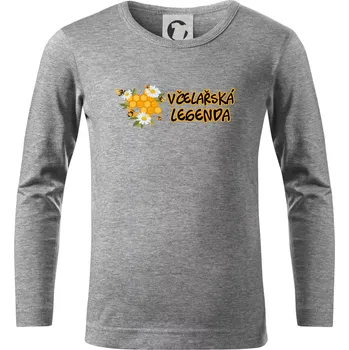 Chlapecké tričko Včelařská legenda - Triko dětské Long Sleeve - 122 cm/6 let ( Tmavě šedý melír )