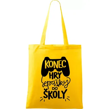 Nákupní taška Konec hry, zpátky do školy - Taška bavlněná - 42 x 38 cm ( Žlutá )