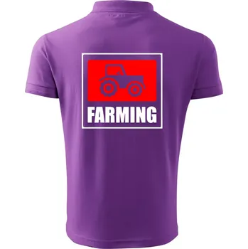 Pánská košile Farming traktor logo - Polokošile pánská Pique Polo 203 - 3XL ( Fialová )