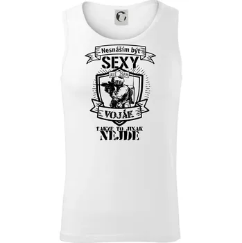 Nesnáším být sexy voják - erb - Tílko pánské Core - S ( Bílá )