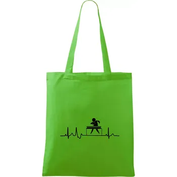 Nákupní taška EKG stolní tenis - Taška bavlněná - 42 x 38 cm ( Apple Green )