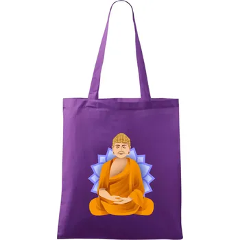 Nákupní taška Budha barevný - Taška bavlněná - 42 x 38 cm ( Fialová )