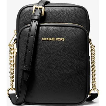 Kabelka Černá kožená mini crossbody kabelka Michael Kors jet set