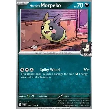 Karetní hra Pokémon DRI 137/182 Marnie's Morpeko - Destined Rivals Stav: Near Mint, Verze: REVERSE HOLO