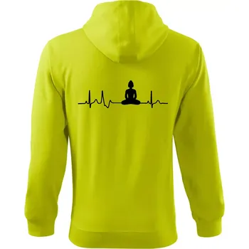 Pánská móda Ekg Budha - Mikina s kapucí na zip trendy zipper - XL ( Limetková )