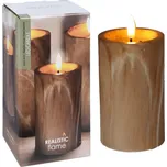 Led svíčka 75x75x125mm plápolající povrchová úprava s časovačem, hnědá