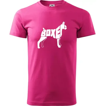 Pánské tričko Boxer nápis v těle - Klasické pánské triko vyšší gramáže - S ( Purpurová )