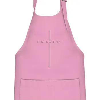 Kuchyňská zástěra JesusChrist nápis v kříži - Dětská zástěra na vaření - Univerzální velikost ( Růžová )