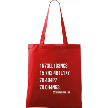 Test inteligence - Stephen Hawking - Taška bavlněná - 42 x 38 cm ( Červená )