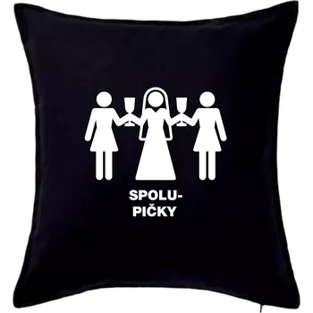 Polštář Spolu pičky (Hana-creative) - Polštář 50x50 - 50x50 - Pouze potah ( Černá )