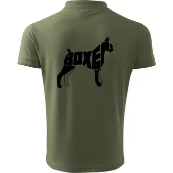 Pánská košile Boxer nápis v těle - Polokošile pánská Pique Polo 203 - L ( Khaki )