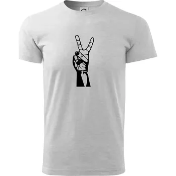 Pánské tričko Nůžky černě - Triko extra velké (5-8XL) - 8XL ( Světlešedý Melír )