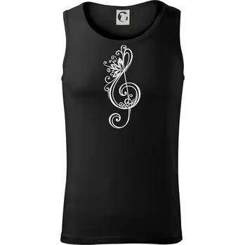 Pánské termoprádlo Houslový klíč kytky - Tílko pánské Core - S ( Černá )