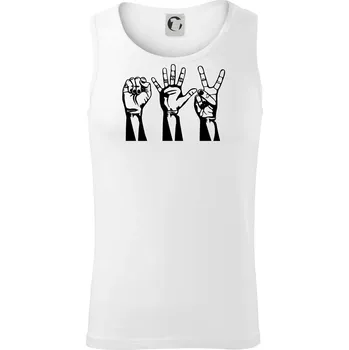 Kámen nůžky papír černé - Tílko pánské Core - 2XL ( Bílá )