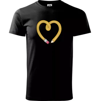 Tužka srdce - Triko extra velké (5-8XL) - 8XL ( Černá )