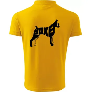 Pánská košile Boxer nápis v těle - Polokošile pánská Pique Polo 203 - 4XL ( Žlutá )