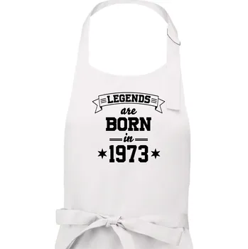 Kuchyňská zástěra Legends are born in 1973 - Pánská zástěra na vaření - Univerzální velikost ( Bílá )