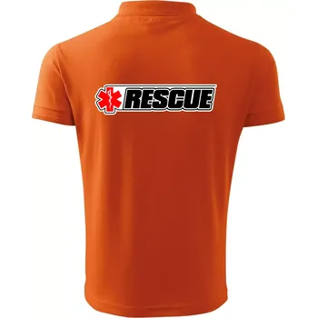 Pánská košile Záchranář rescue kříž červený - Polokošile pánská Pique Polo 203 - 3XL ( Oranžová )