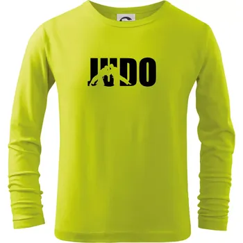 Chlapecké oblečení Judo - Nápis - Triko dětské Long Sleeve - 146 cm/10 let ( Limetková )