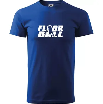 Pánské tričko Floorball nápis rovný - Triko extra velké (5-8XL) - 7XL ( Královská modrá )