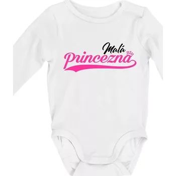 Kojenecký body Psací písmo - Malá Princezna - Body kojenecké s dlouhým rukávem - Dlouhý r. do 3 měs ( Bílá )